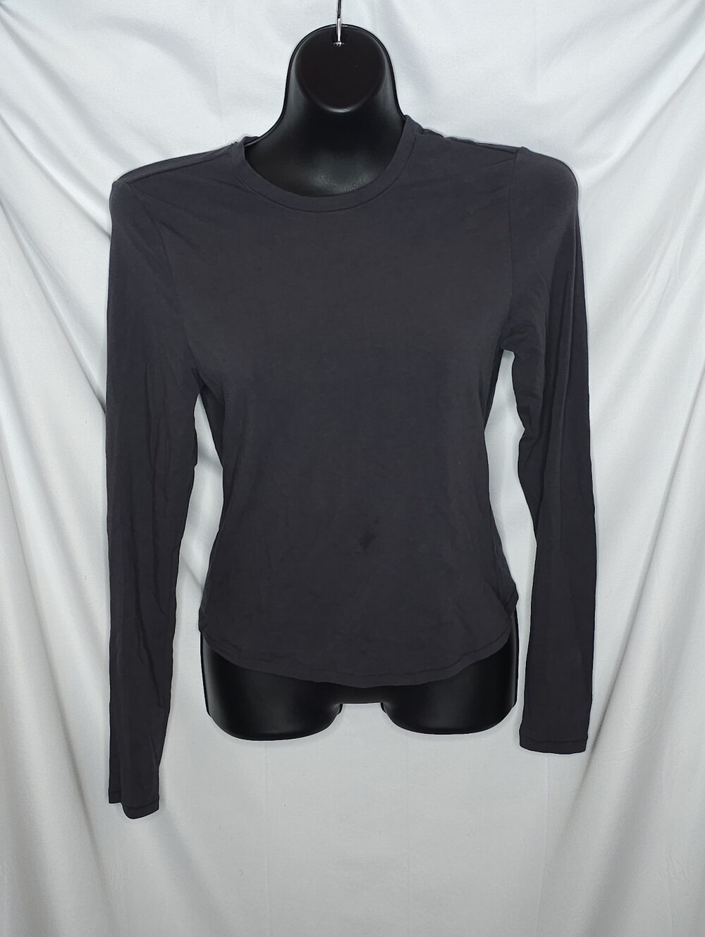 SKIMS Cotton Jersey Long Sleeve T-Shirt Ash AP-TSH-0647 Ash Size Large Pre-Owned